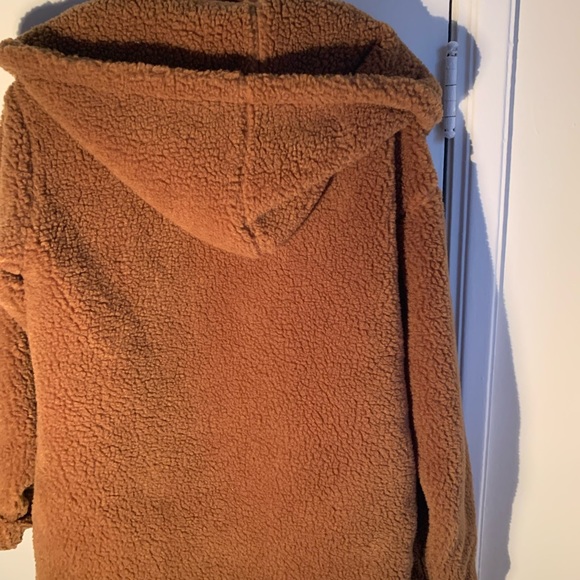 Cosy freece coat. M, caramel. P2P 25 Lenght 30 - Picture 3 of 5